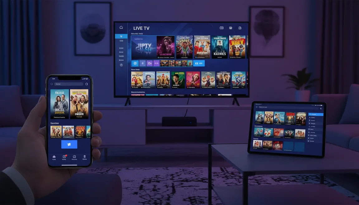 Applications IPTV affichées sur Smart TV, iPhone, iPad et box Android